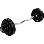 Movit sz curlset pro, barre de curling avec disques d'haltres caoutchouts en fonte, 26 kg, 35 kg, ...