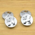 Moyeu de roue 4 x logo 60mm argent peugeot centre de roue cache moyeu jantes embl�me pour peugeot