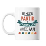 Mug - ma mission camping car - c�ramique - imprim� recto / verso - r�sistant lave - vaisselle et micro ...