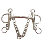 Mullen mouth long pelham bit avec chaîne gourmette, mèches de cheval en acier inoxydable, 13, 5 cm Mullen mouth long pelham bit avec chaîne gourmette, mèches de cheval en acier inoxydable, 13, 5 cm