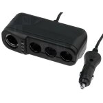 Multiprise allume - cigare 10a 12v 4x2. 5a noir avec cable 1m