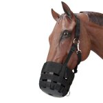 Muselire de glaage pour cheval en nylon, avec collier de licou rglable, harnais anti - suralimentation, ...
