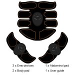 Noir 1set de 8pad - stimulateur musculaire electrique abs unisexe, appareil pour muscles abdominaux, ...