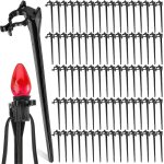 (noir) lot de 50 piquets lumineux de nol, piquets lumineux en plastique de 11, 4 cm pour guirlandes ...
