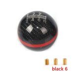 Noir 6 speed jdm � pommeau de levier de vitesse en fiber de carbone, 5 / 6 vitesses, noir / rouge, m12x1, ...
