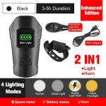 Noir amélioré - lampe avant etanche chargeur usb avec ordinateur de bord ecran lcd, compteur de vitesse, ... Noir amélioré - lampe avant etanche chargeur usb avec ordinateur de bord ecran lcd, compteur de vitesse, ...