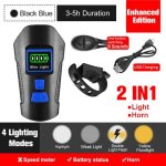 Noir bleu amélioré - lampe avant etanche chargeur usb avec ordinateur de bord ecran lcd, compteur de ... Noir bleu amélioré - lampe avant etanche chargeur usb avec ordinateur de bord ecran lcd, compteur de ...