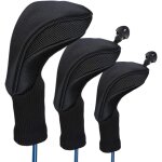 Noir - couvre - t�tes de club de golf 3pcs, couvertures en bois