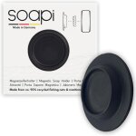 Noir - porte - savon aimant� ecologiquedesign & fixation puissante sans per�age ni ventousefabriqu� en ...