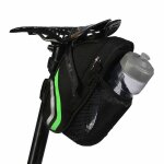 Le noir - sac de selle de vlo avec poche pour bouteille d'eau, etanche, rflchissant, portable, pour ...