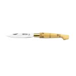 Nontron 87202 couteau sabot, lame acier inox t12 de 7 cm, virole fixe mtal, manche sabot 9 cm buis pyrograv. ...