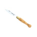 Nontron 87308 couteau lame acier inox t12 de 7, 5 cm, manche 10, 5 cm boule en bois buis pyrograv