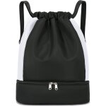 Nzqaf - sac a cordon de sport homme, etanche sac a dos vec compartiment chaussure y poche humide, unisexe ...