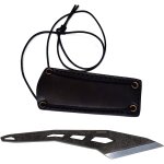 Oayew - kiridashi - couteau a lame fixe squelette avec etui en cuir v�ritable de cou a lame fixe pour ...