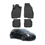 Omac tapis de sol caoutchouc pour alfa romeo mito 2008 - 2018 noir premium