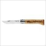 Opinel n 8 animalia sanglier - manche 11 cm chene - anneau de securite