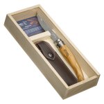 Opinel n10 olivier couteau effile avec etui plumier coffret idee cadeau