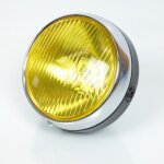 Optique phare avant jaune rond Ø140mm métal noir guia pour mobylette peugeot 103 Optique phare avant jaune rond Ø140mm métal noir guia pour mobylette peugeot 103
