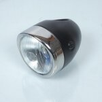Optique phare avant moto noir cerclage chrom� avec casquette trou pour compteur