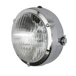 Optique phare avant rond tout chromé pour mobylette peugeot 103 Ø125mm neuf Optique phare avant rond tout chromé pour mobylette peugeot 103 Ø125mm neuf