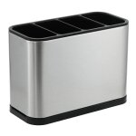 Organiseur de vaisselle en acier inoxydable avec bac d'gouttage - rangement durable des ustensiles de ...