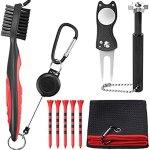 Outil de nettoyage de club de golf, serviette de golf, brosse de club de golf avec rainure u & v, outil ...