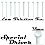 Pack de 10 tees plastique extra long 75mm low friction tee