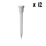 Pack 12 tees golf bois 54mm blanc hobbytech