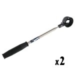 Pack de 2 perches epuisettes t�l�scopiques  picker  pour balles de golf, longueur 2m noir / acier hobbytech ...