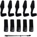 Pack of 10 fishing rod hook fasteners, ideal for holding your rods together � elastic protection � for ...