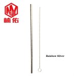 Paille en titane pur 1 pi�ce, accessoires de paille de sant�, brosse en acier inoxydable, camping en ...