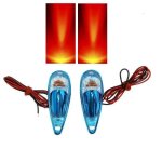 Paire de clignotant goutte d'eau corps bleu cabochon transparent a ampoule orange pour moto scooter tuning ...