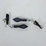 Paire de clignotant led hunter noir mat fum� chaft pour moto honda in201