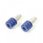 Paire d'embout de guidon bleu type grenade pour de moto diamtre Ø14mm ou 18mm