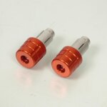 Paire d'embout de guidon orange type grenade pour de moto diamtre Ø14mm ou 18mm