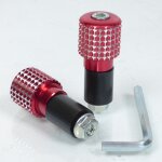 Paire embout molet rouge pour guidon diamtre intrieur 17mm moto scooter quad