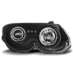 Paire de feux phares chrysler 300m 99 - 04 angel eyes noir (h14)