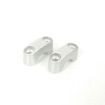 Paire pontet de guidon 22mm pour moto rieju gris brillant entre - axes 32mm