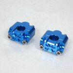 Paire pontet de guidon universel bleu Ø22mm rhausse 22mm 3as racing pour moto