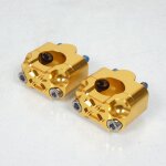 Paire pontet de guidon universel or Ø28. 6mm rhausse 19mm 3as racing pour moto