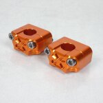 Paire pontet de guidon universel orange Ø22mm rhausse 22mm 3as racing pour moto
