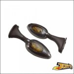 Paire de r�troviseur r�tro car�nage look carbone clignotant int�gr� a led pour moto