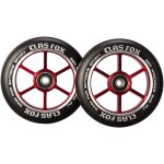 Paire de roues de trottinette pro stunt de 110mm avec roulements abec - 9 et noyau en mtal cnc(rouge) ...