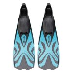 Palmes de snorkeling - seac - azzurra - chausson en caoutchouc souple - mixte - light blue
