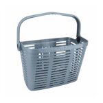 Panier avant plastique gris pour e - bike avec anse fixation largeur 90mm systeme clips (avec adaptateur ... Panier avant plastique gris pour e - bike avec anse fixation largeur 90mm systeme clips (avec adaptateur ...