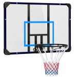 Panier de basket - ball mural - panneau de basket a accrocher - visserie incluse - acier pc bleu noir ...