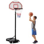 Panier de basket - ball sur pied avec poteau panneau, base de lestage sur roulettes hauteur r�glable ...