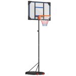 Panier de basketball sur pied - hauteur r�glable 210 - 260 cm - base de lestage 2 roulettes - acier pvc ...