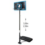 Panier de basketball sur pied mobile   the glider  hauteur r?glable de 2, 30m ? 3, 05m