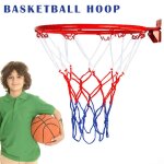 Panier de but de basket - ball en nylon durable, filet rouge / blanc / bleu, accessoires de sports de ...